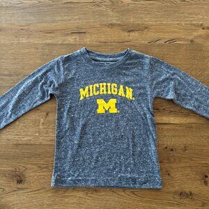 Toddler Boy Dark Gray/Blue Marled Long Sleeve Michigan Shirt